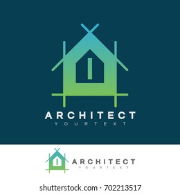 architect initial Letter I Logo design