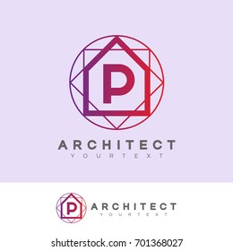 architect initial Letter P Logo design