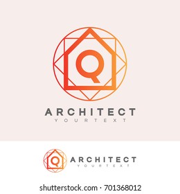 architect initial Letter Q Logo design