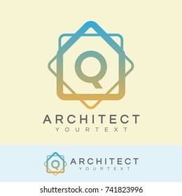architect initial Letter Q Logo design
