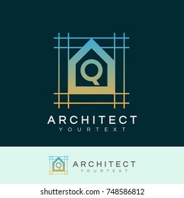 architect initial Letter Q Logo design