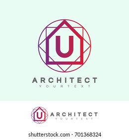 architect initial Letter U Logo design