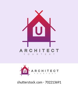 architect initial Letter U Logo design