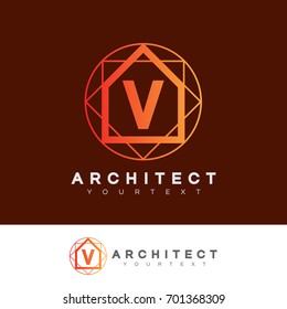 architect initial Letter V Logo design