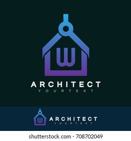 architect initial Letter W Logo design