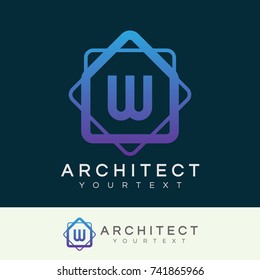 architect initial Letter W Logo design