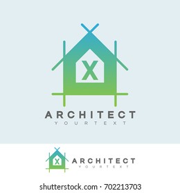 architect initial Letter X Logo design