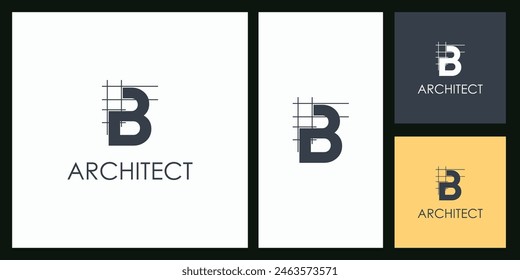 architect with initials B vector logo