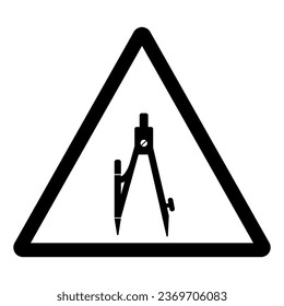 Signo de símbolo interno de arquitecto, Ilustración vectónica, Aislado en la etiqueta de fondo blanco. EPS10