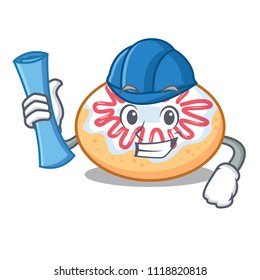 Architect jelly donut character cartoon