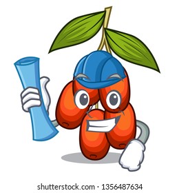Architect jujube fruit isolated with the cartoon