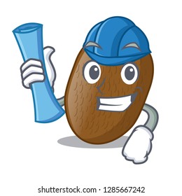 Architect kiwifruit on table of character wood