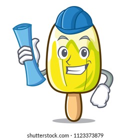 Architect lemon ice cream character cartoon