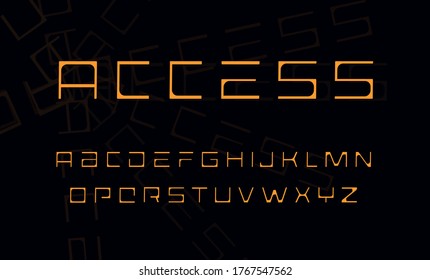 Juego de cartas de arquitecto. Alfabeto de estilo geométrico. Tecno fuente en mayúscula para juegos, anuncios, logotipos, banner, monograma y afiche. Diseño de tipografía vectorial