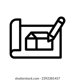 architect line icon illustration vector graphic. Simple element illustration vector graphic, suitable for app, websites, and presentations isolated on white background