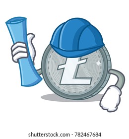 Architect Litecoin character cartoon style