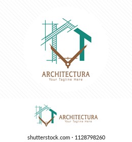 Architect logo . Architectural, construction, home and property design vector.