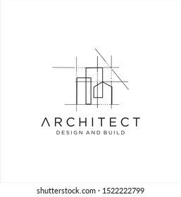 Architect logo . Architectural, construction, home and property design vector