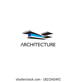 Architect logo illustration. Creative abstract building vector design template.