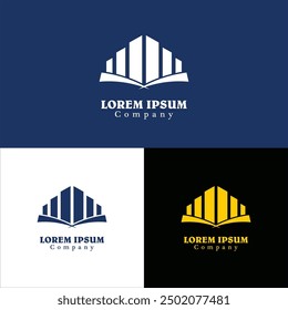 Architect Logo. Architect Logo Library. Building Logo icon. Building book concept library. industry company