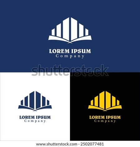 Architect Logo. Architect Logo Library. Building Logo icon. Building book concept library. industry company