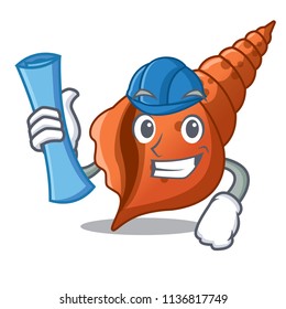 Architect long shell character cartoon