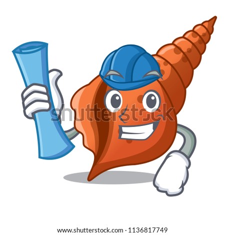 Architect long shell character cartoon