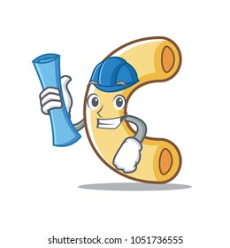 Architect macaroni character cartoon style