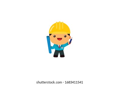 Architect Man Profession Vector Illustration