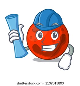 Architect mars planet character cartoon