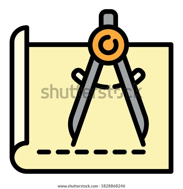 Architect metal\
compass icon. Outline architect metal compass vector icon for web\
design isolated on white\
background