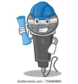 Architect microphone cartoon character design