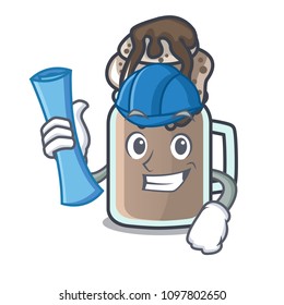 Architect milkshake character cartoon style