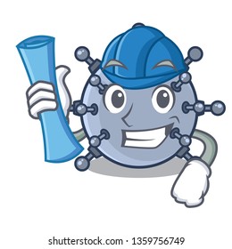 Architect mine underwater in the cartoon shape