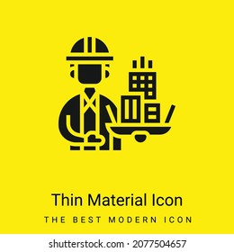 Icono mínimo de material amarillo brillante de arquitecto