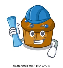 Architect mufin blueberry character cartoon
