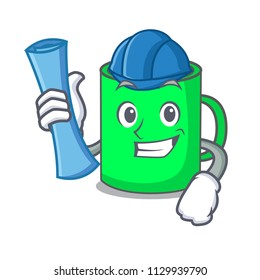 Architect mug character cartoon style