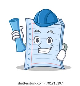 Architect notebook character cartoon style