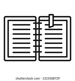 Architect notebook icon. Outline architect notebook vector icon for web design isolated on white background