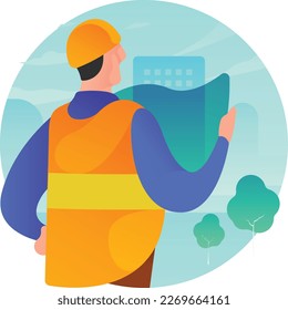 EPS vectoriales de iconos planos de la interfaz de usuario de ocupación de arquitectos