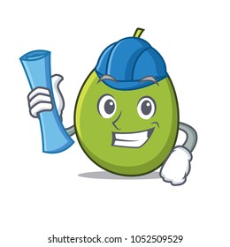 Architect olive character cartoon style