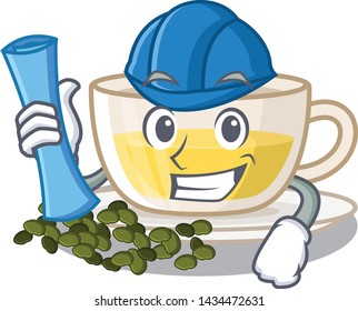 Architect oolong tea isolated in the mascot
