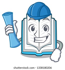 Architect opened book isolated in the character