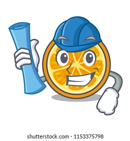 Architect orange character cartoon style