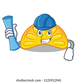 Architect orange jelly candy character cartoon