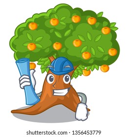 Architect orange tree in the character shape