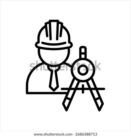 Architect Outline Icon Illustration Vector