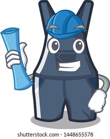 Architect overalls in the a character shape