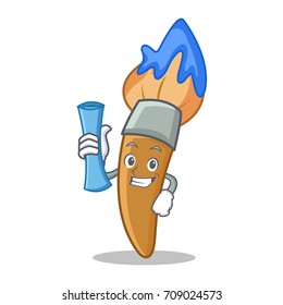 Architect paint brush character cartoon