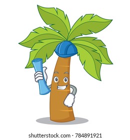 Architect palm tree character cartoon